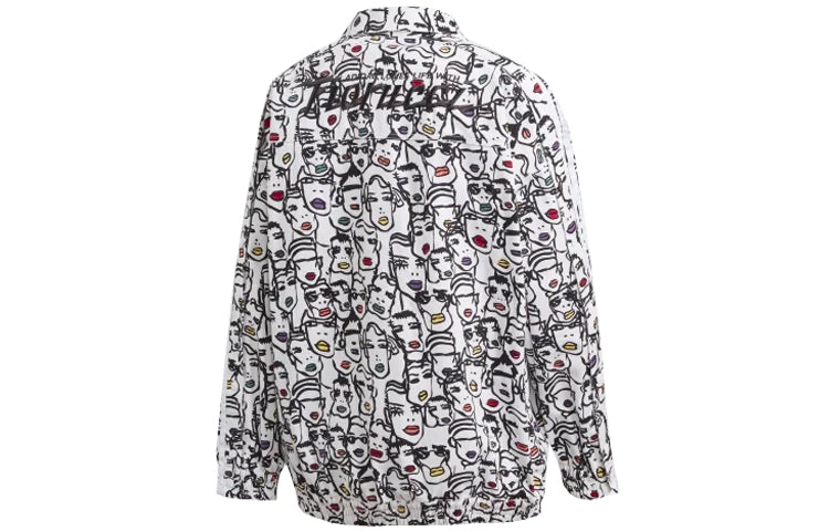 (WMNS) adidas Originals x Fiorucci Face logo Print Jacket 'Black White' FL4136