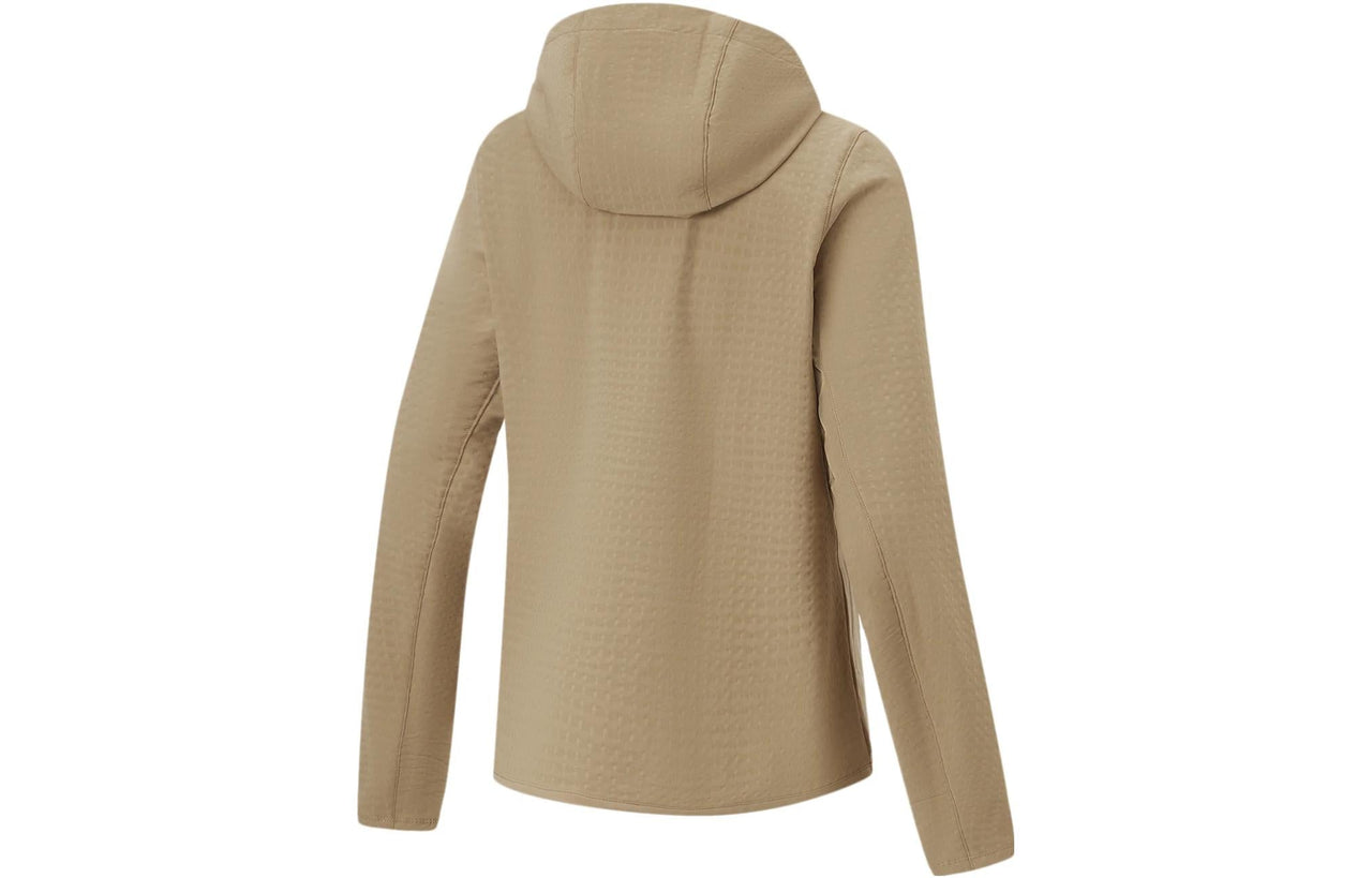 (WMNS) Li-Ning Logo Sports Hooded Windbreaker 'Khaki' AFDT626-2