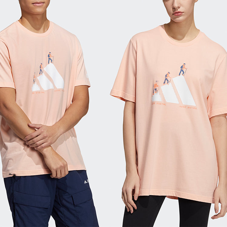 adidas Unisex Printing Round-neck Pink GN7323
