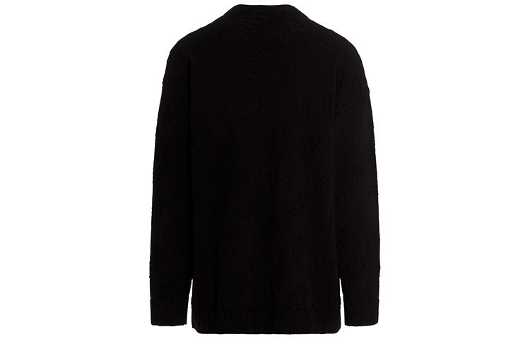 Balenciaga Jacquard Logo Knit Sweater 'Black' 662728T31661000