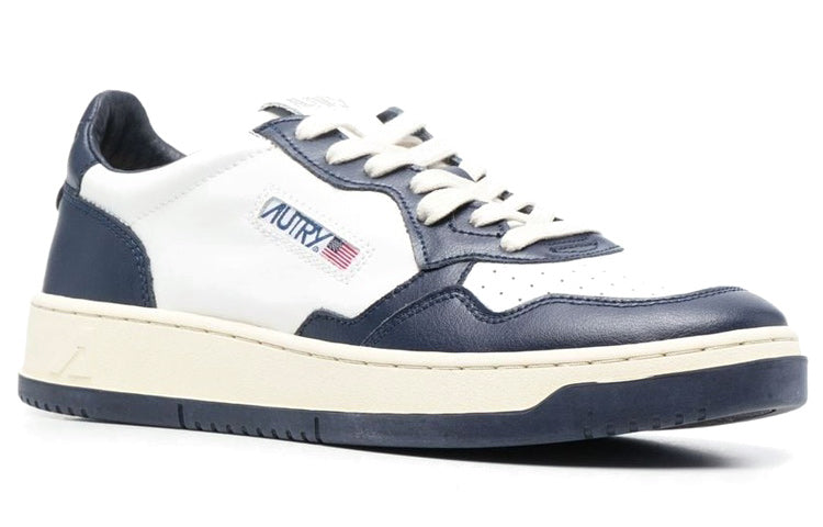 Autry Medalist Leather Low 'White Navy' AULM-WB04
