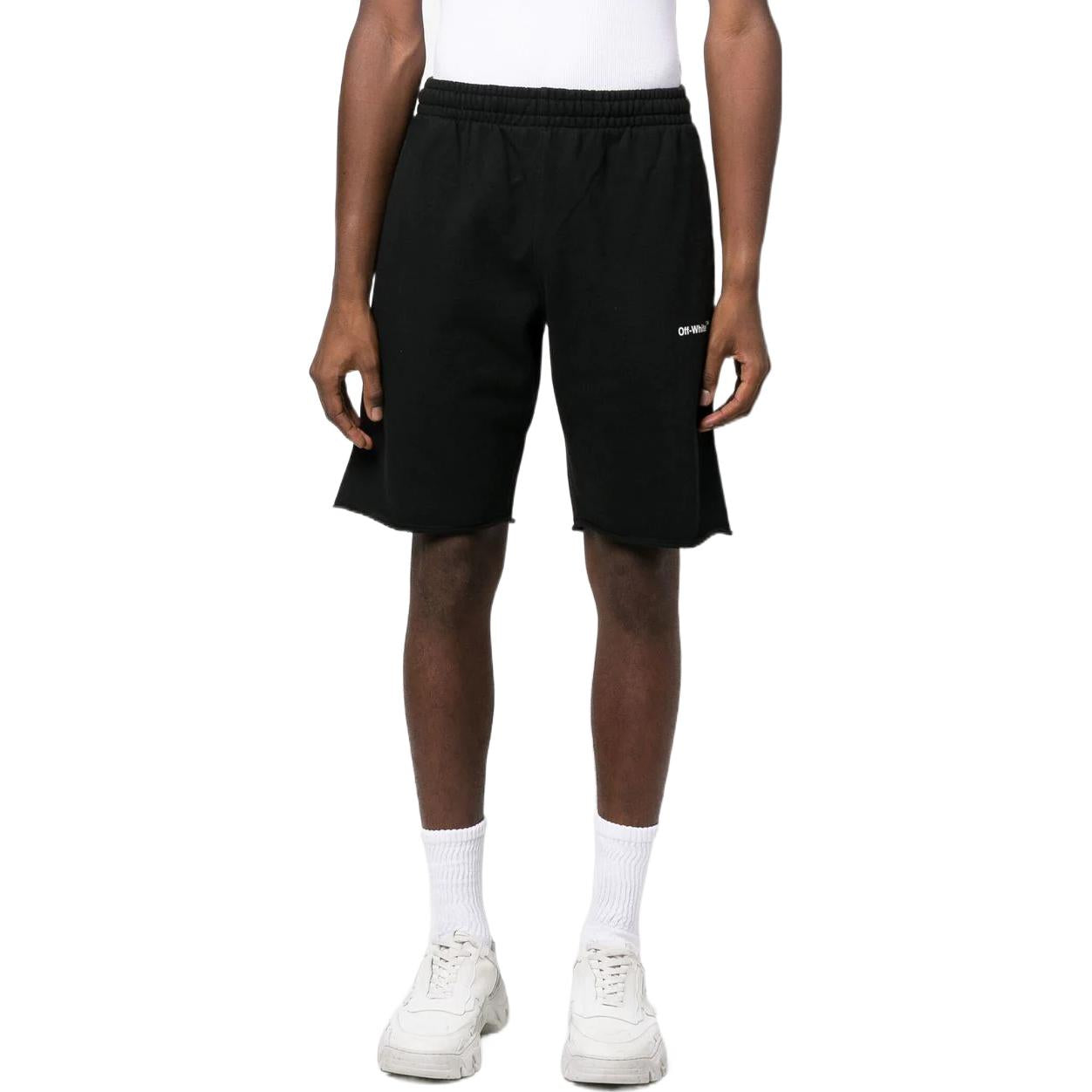 Off-White Logo Chain Arrow Straight Sports Shorts Black OMCI006F22FLE0051001