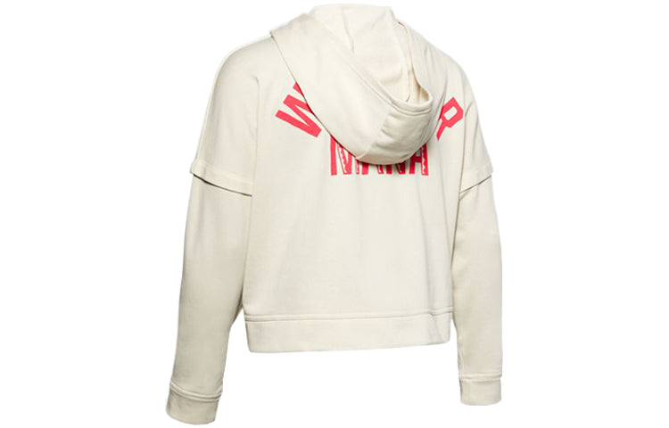(WMNS) Under Armour x Project Rock Terry Hoodie 'White Pink' 1351807-110
