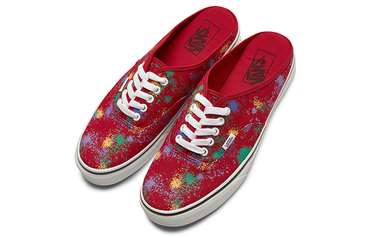 Vans Authentic Breathable Wear-resistant Non-Slip Low Tops Casual Skateboarding Shoes Unisex Red VN0A54F7AXM
