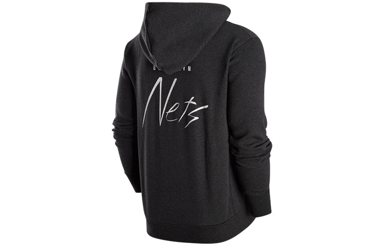 Nike x NBA Brooklyn Nets Courtside Pullover Fleece Hoodie 'Black' DR9300-032
