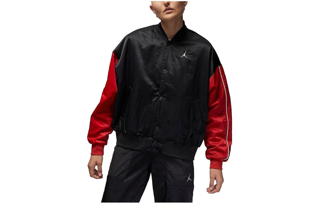 (WMNS) Air Jordan Flight Renegade Jacket 'Black Red' DV1414-010