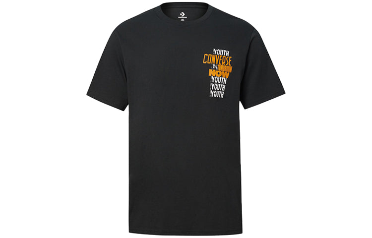 Men's Converse Alphabet Printing Short Sleeve Black 10019928-001