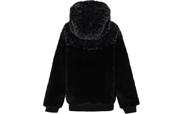 (PS) Nike Leopard print Fleece Stay Warm Hooded Jacket 'Black' DJ4408-010