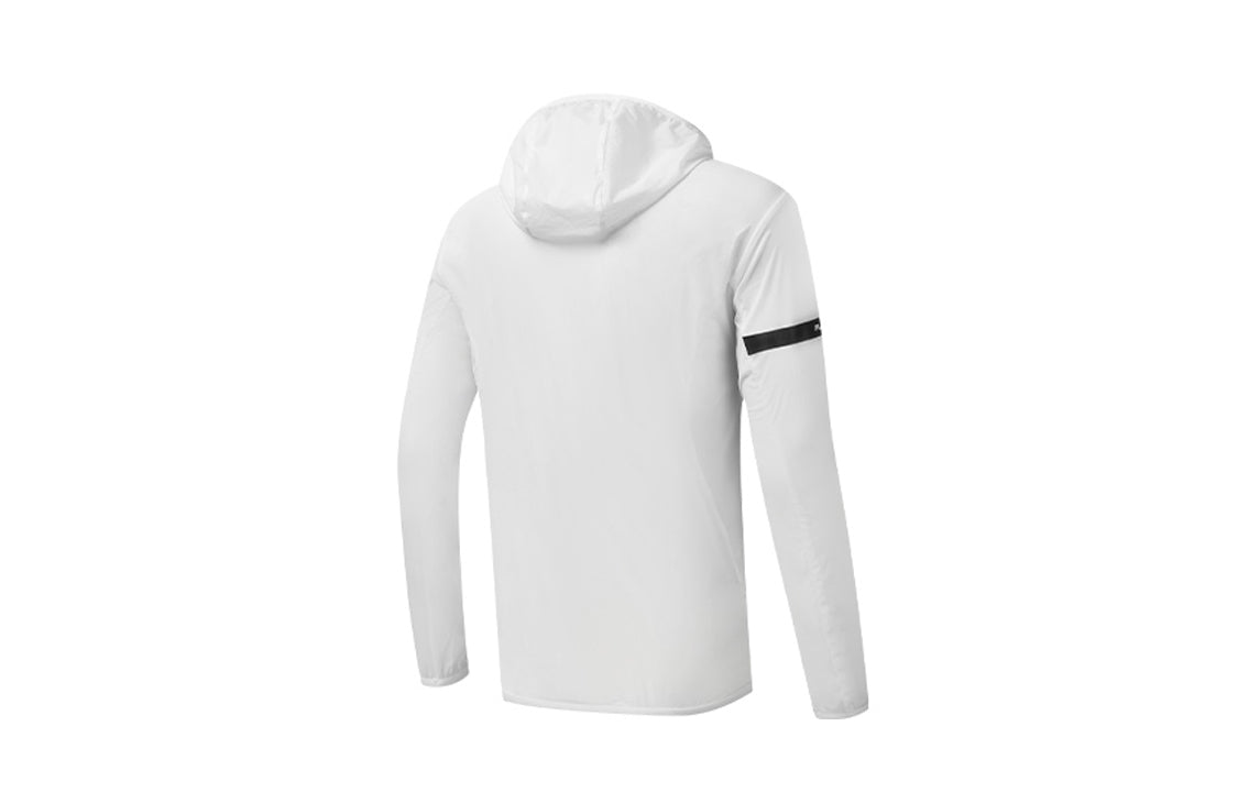 FILA Athletics Alphabet Logo Printing Woven Sports Hooded Jacket White A11M021703F-WT