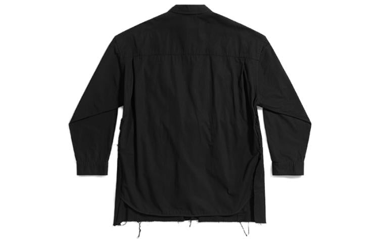 (WMNS) Balenciaga 23SS Asymmetry Deconstructed Shirt 'Black' 720102TNP041000