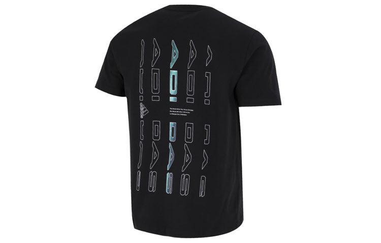 Men's adidas Minimalistic Alphabet Logo Printing Athleisure Casual Sports Round Neck Short Sleeve Black T-Shirt HM2978