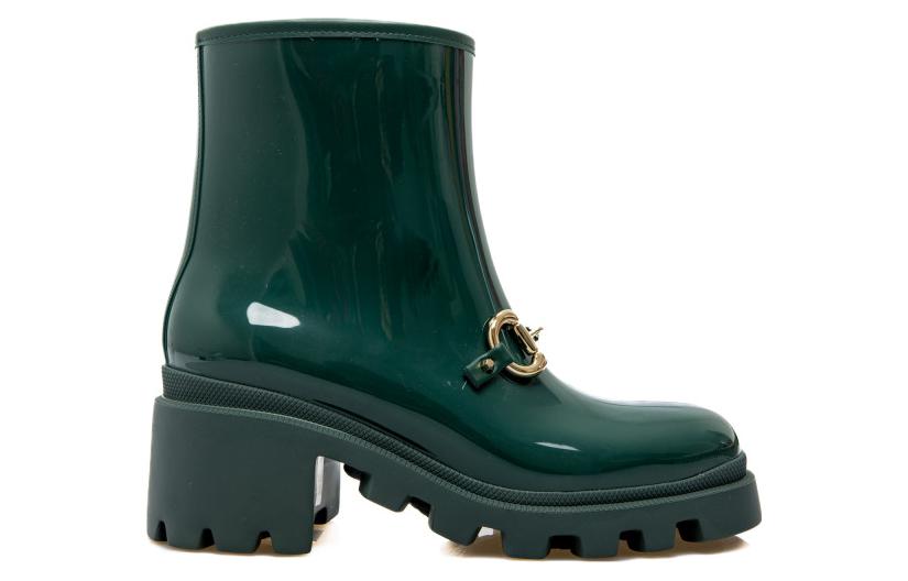 (WMNS) Gucci Rubber Ankle Boot With Horsebit 'Dark Green' 670407-JCCP0-3154