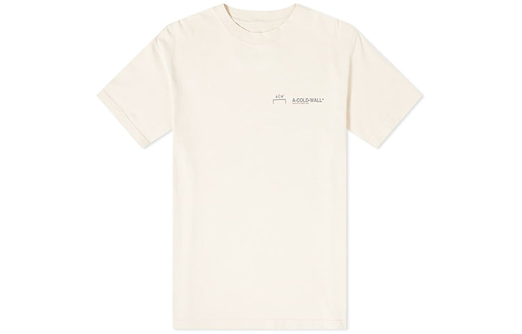 A-COLD-WALL* SS20 Logo Tee Chest Small logo Basic Short Sleeve Unisex Beige ACWMTS001WHL-AL