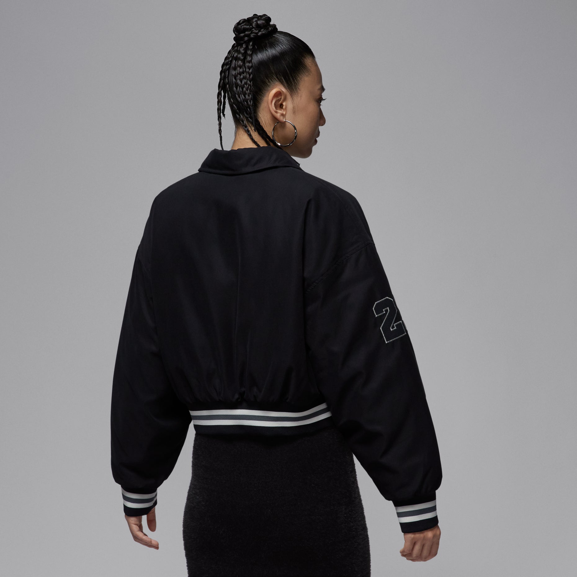 (WMNS) Air Jordan Brooklyn Therma-Fit Varsity Jacket 'Black' HV0404-010