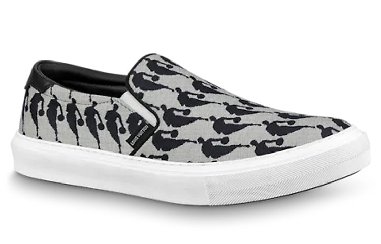 LOUIS VUITTON x NBA Canvas Slip On Shoes 'Grey' 1A8ELW