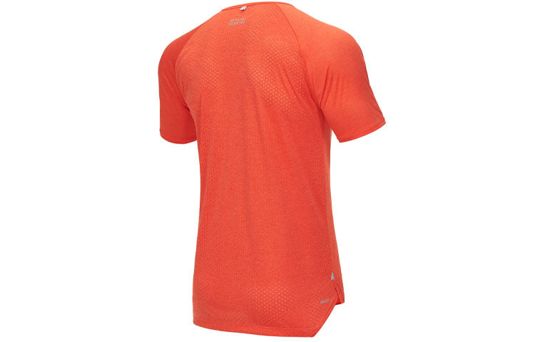 New Balance Men's New Balance Solid Color Mesh Round Neck Short Sleeve Orange T-Shirt AMT11252-GP1