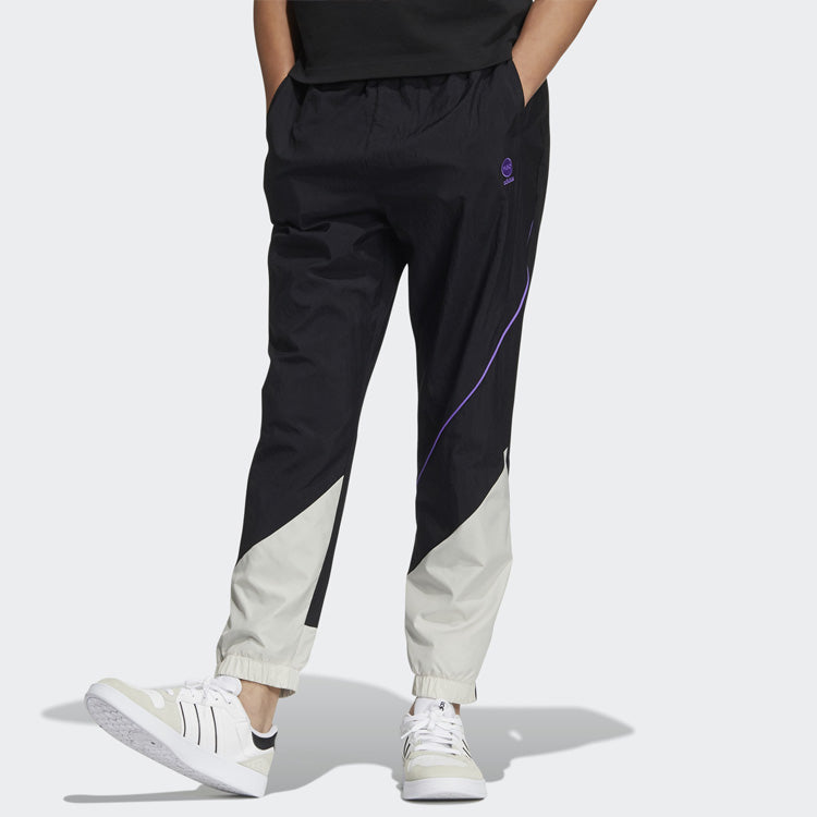 Men's adidas neo Contrasting Colors Elastic Waistband Casual Sports Pants/Trousers/Joggers Black HH7688