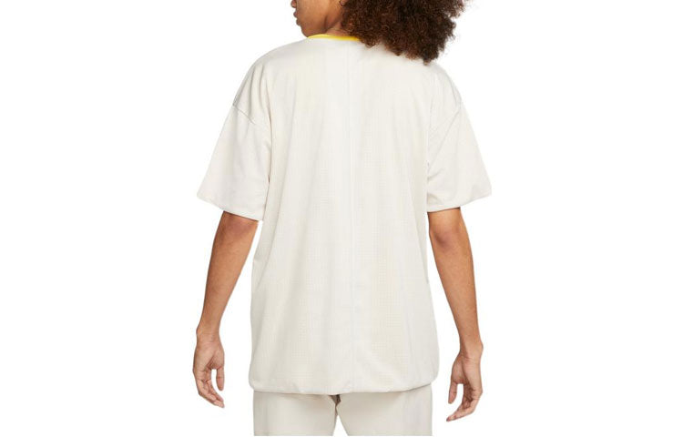 Men's Nike Solid Color Logo Printing Round Neck Short Sleeve Bright Yellow T-Shirt DM6709-104