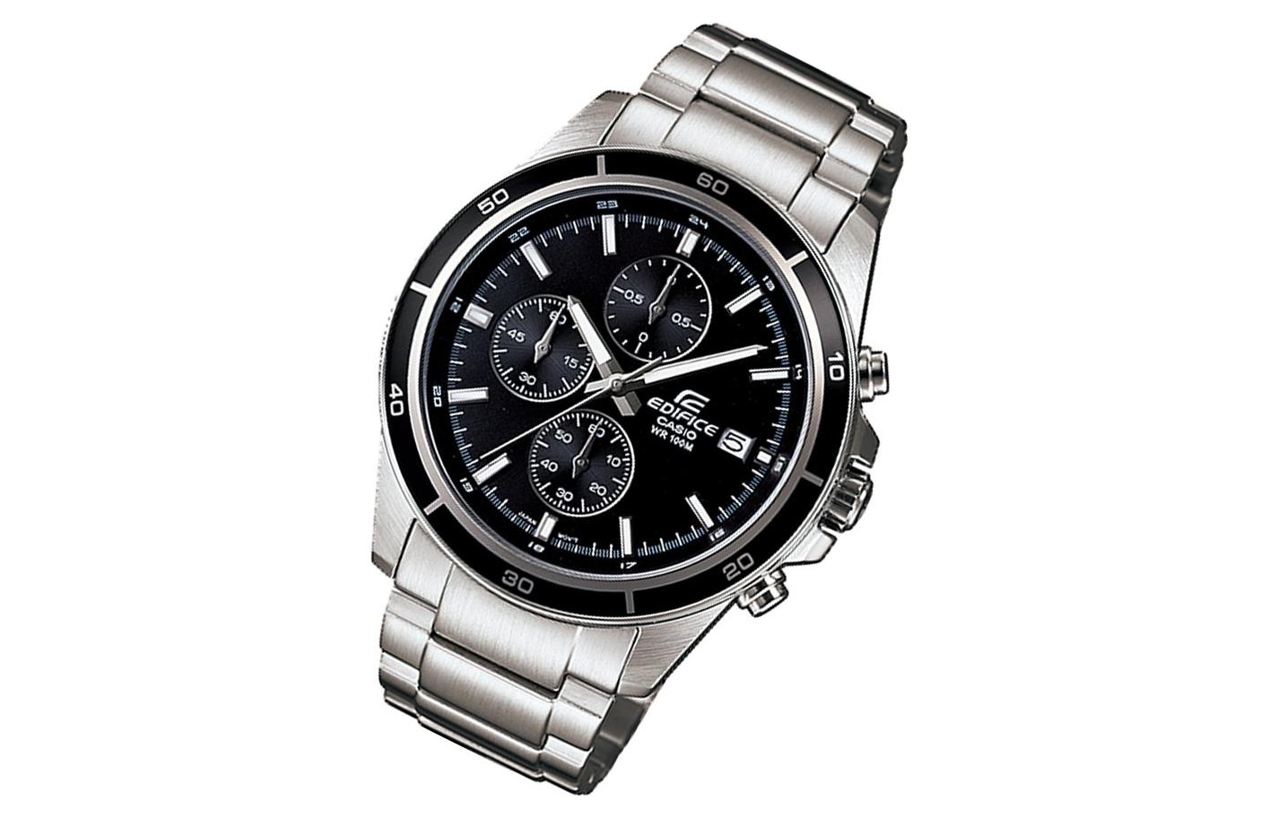CASIO EDIFICE Serieses Men's Black/Silver Black DialSilver Strap Mens BlackSilver Analog EFR-526D-1AVUDF