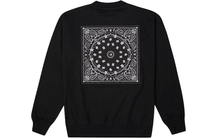 Converse Star Chevron Paisley Pattern Sweatshirt 'Black' 10023164-A02