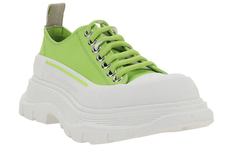 (WMNS) Alexander McQueen Tread Slick Low Lace Up 'Lime Green White' 611705W4MV23514