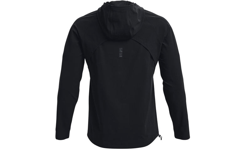 Men's Under Armour Out The Storm waterproof Light Woven Running Sports Hooded Jacket Black 1361502-001