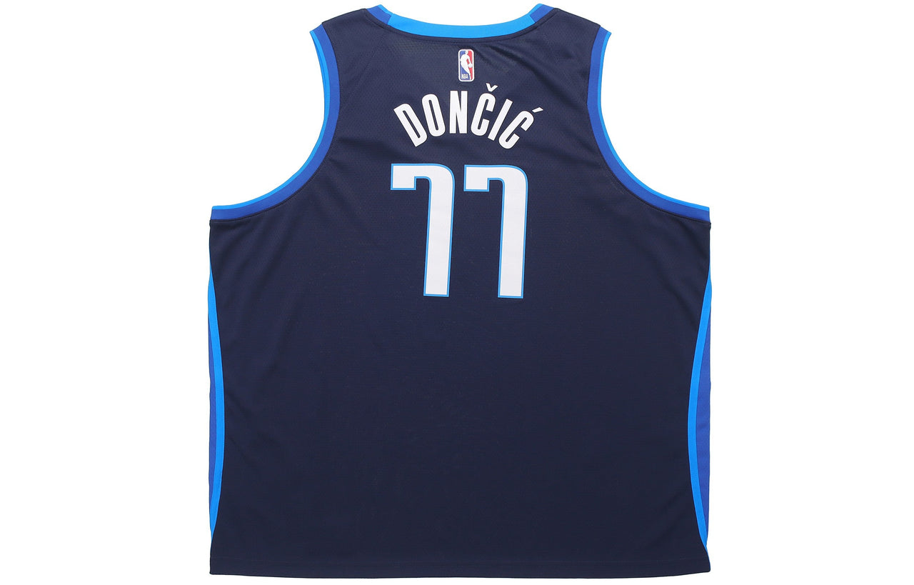 Nike NBA Retro Basketball Jersey/Vest SW Fan Edition Version Dallas Mavericks Doncic No. 77 Navy Blue CW6806-419