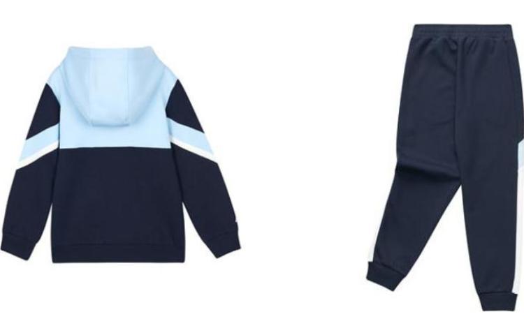 (GS) Skechers Letter Printed Hooded Casual Sports Suit 'Teal Black' P123B013