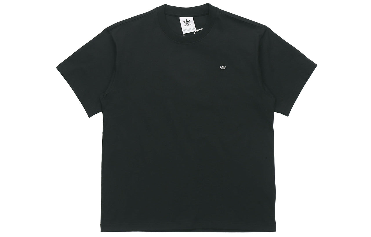 adidas originals Premium Tee Embroidered Logo Sports Short Sleeve Couple Style Black GN3394