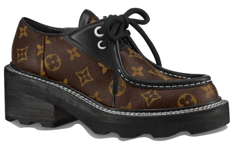 (WMNS) LOUIS VUITTON Beaubourg Platform Derby Shoes 'Brown' 1A5SS0