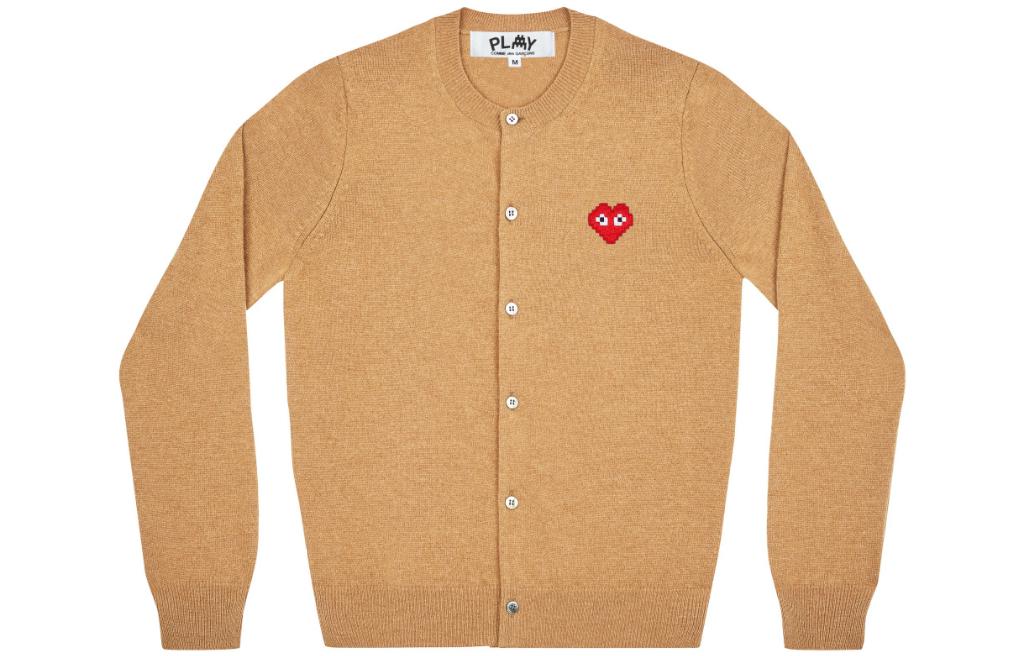 (WMNS) COMME des GARCONS PLAY Cardigan Invader Emblem 'Camel' AZ-N083-051-3