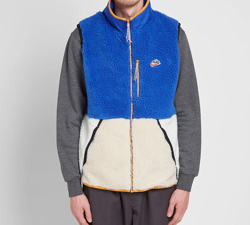 Nike Sportswear Sherpa Fleece Gilet 'Blue Beige White' CD3142-480