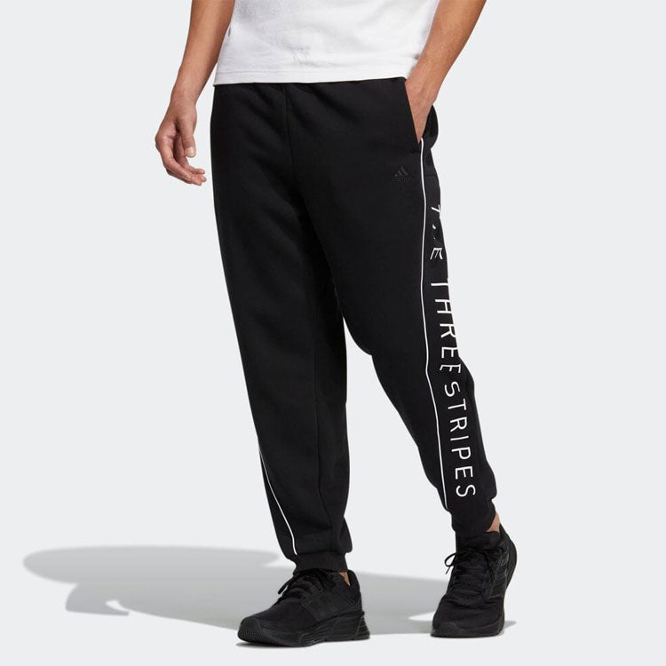Men's adidas Minimalistic Alphabet Printing Bundle Feet Sports Pants/Trousers/Joggers Black HM2682