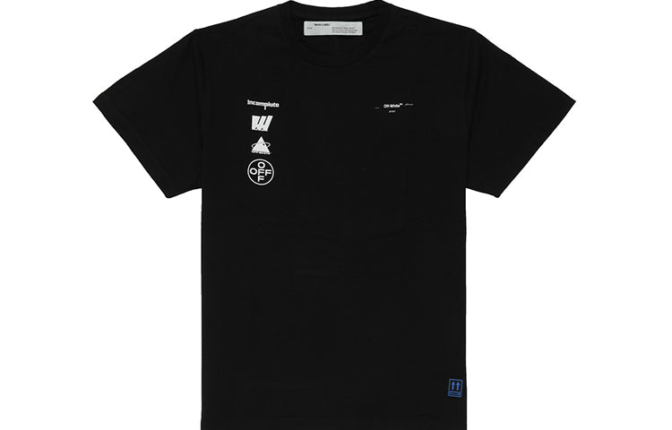 Off-White Back Photo Printing Short Sleeve Loose Fit Black OMAA038E191850051088