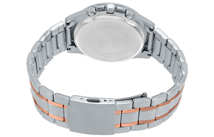 CASIO Waterproof Quartz Mens Silver Analog MTP-E305RG-7AVDF