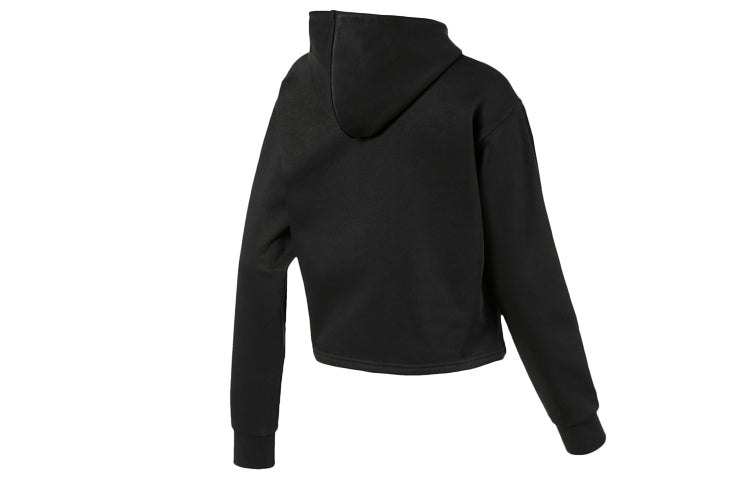 (WMNS) PUMA Elevated Essentials Cropped Fleece Hoodie 'Black' 580153-01