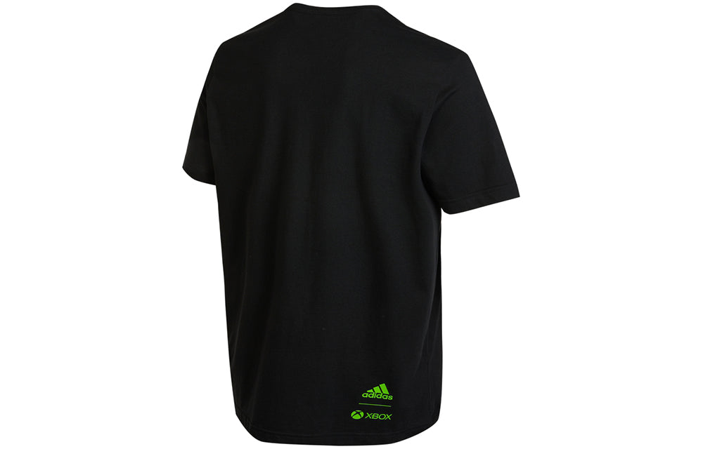 Men's adidas Character Pattern Printing Round Neck Casual Short Sleeve Black T-Shirt HE4904