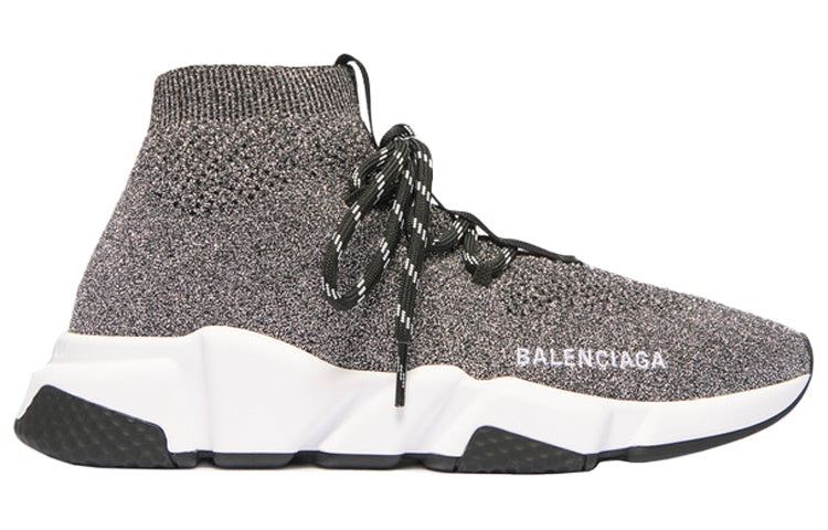 (WMNS) Balenciaga Speed Lace Up Trainer 'Black Cristal' 593699W06821064