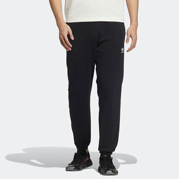 Men's adidas originals SS22 Logo Solid Color Breathable Casual Sports Pants/Trousers/Joggers Black HM8025