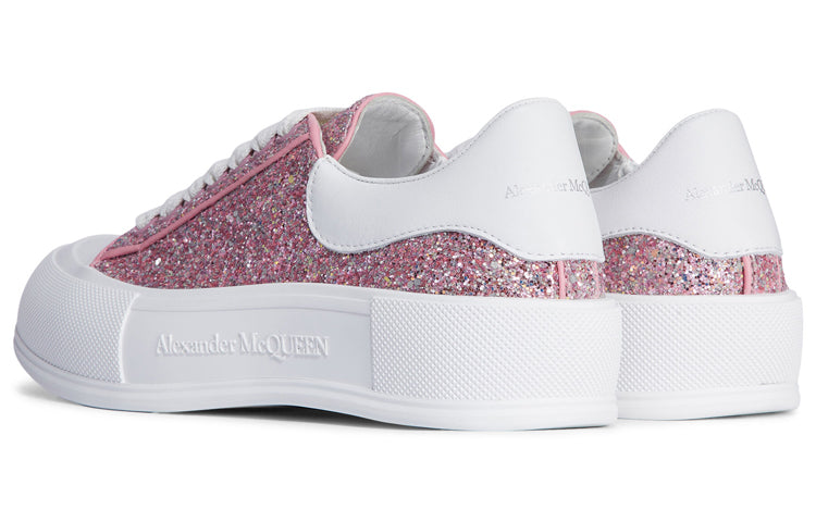 (WMNS) Alexander McQueen Glitter Deck Plimsoll 'Rose Pink' 676687W4RN35686
