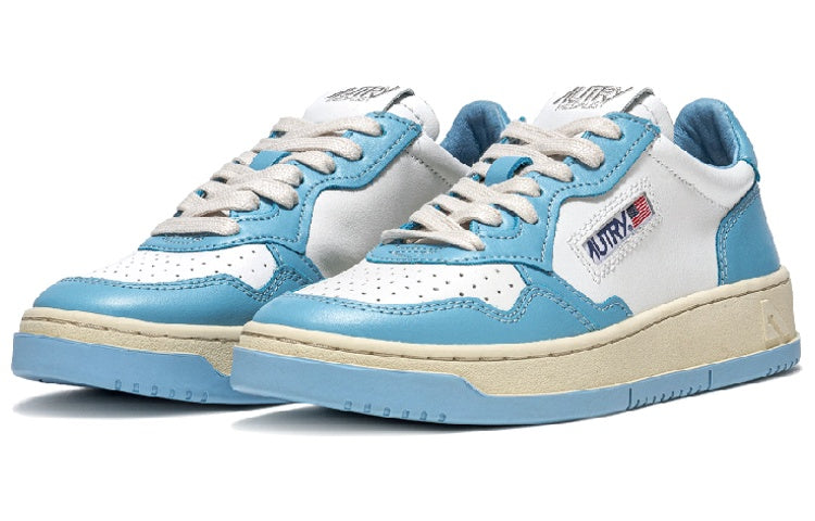 Autry Medalist Leather Low 'White Light Blue' AULM-WB08