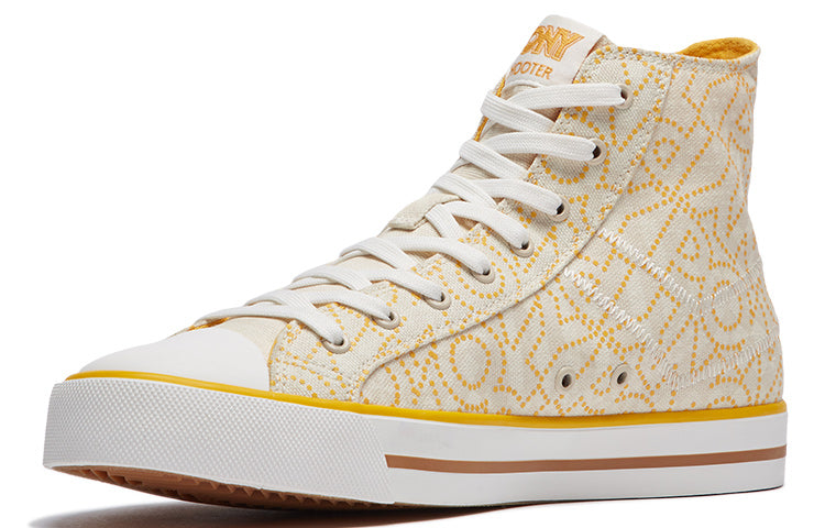 PONY High-Top Canvas Shoes Beige/Grey 01M1SH05LG