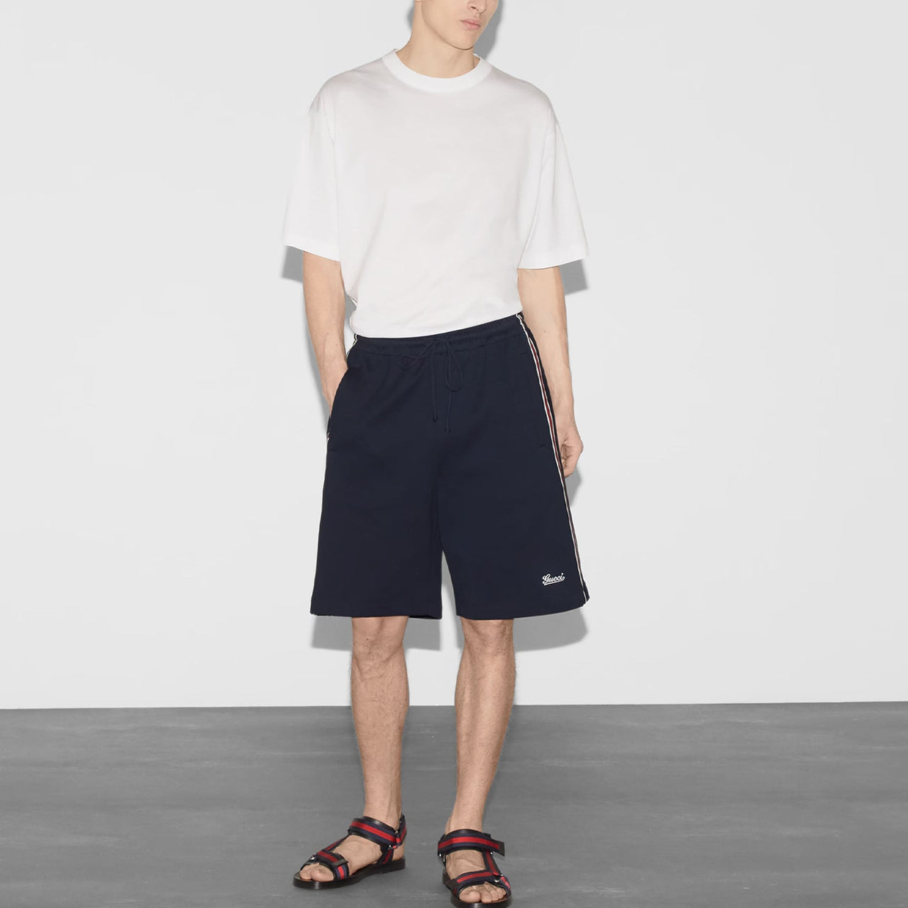 Gucci Cotton Jersey Basketball Shorts 'Navy Blue' 742381-XJGKU-4215