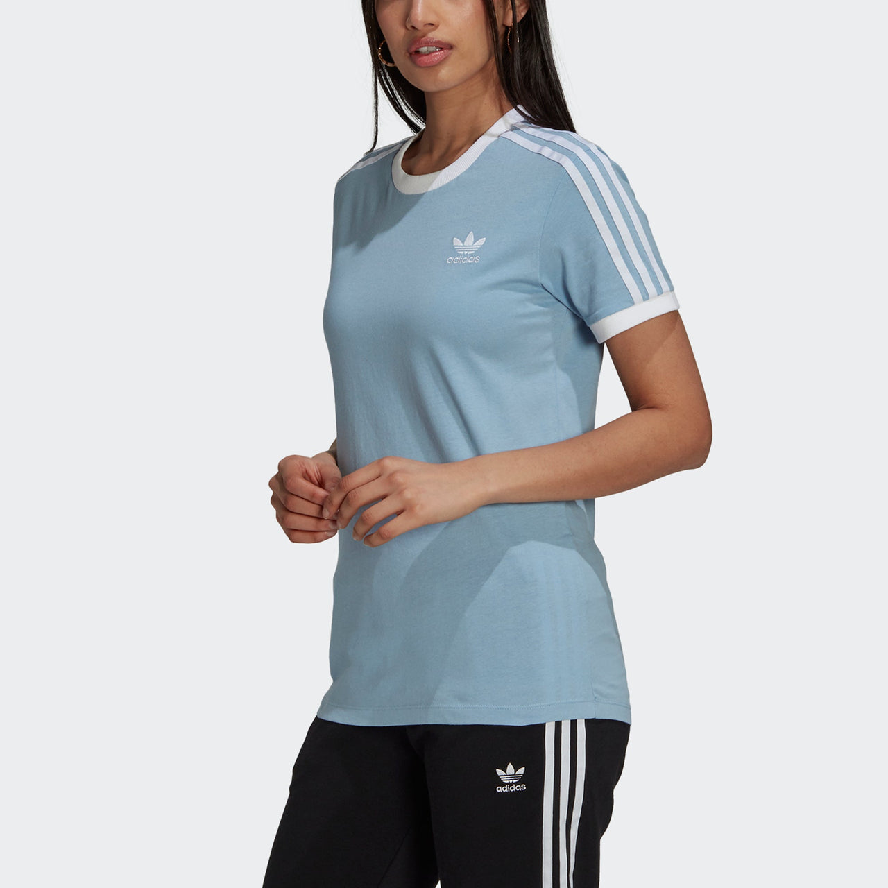 (WMNS) adidas Originals 3 Stripes Tee 'Sky Blue' H33574