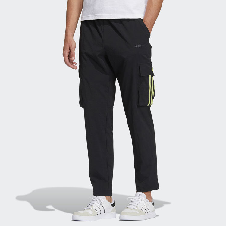 adidas neo Sw Lw 3s Tp Leisure Pocket Sports Stripe Trousers Men's Black H55286