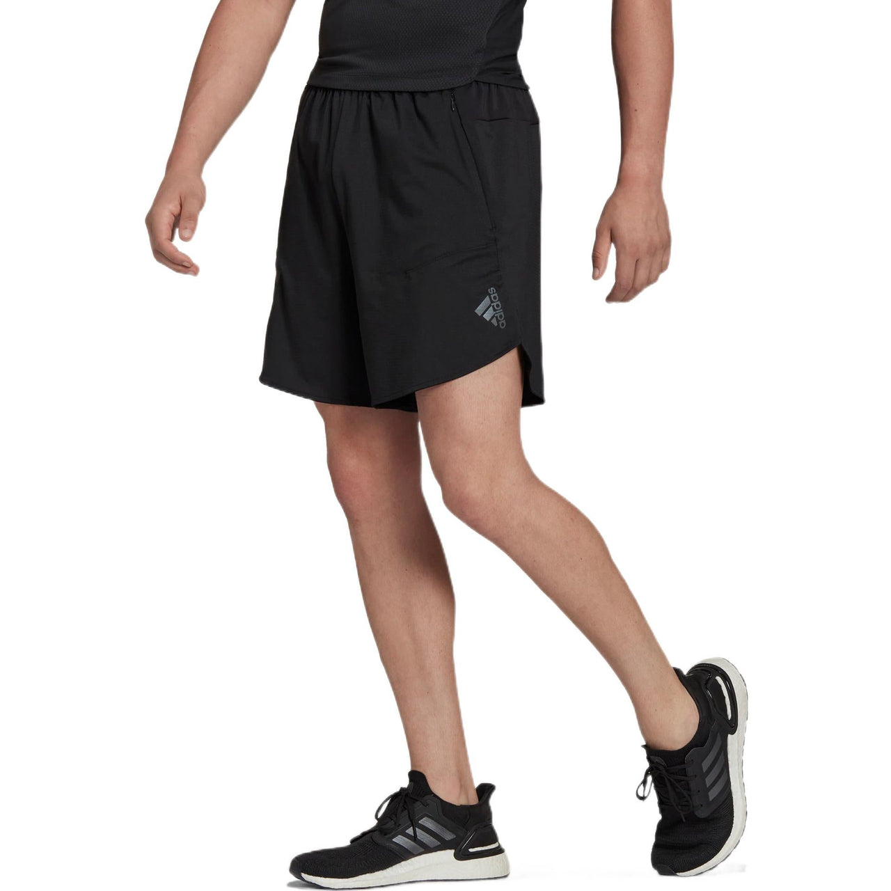 Men's adidas Printing Brand Logo Solid Color Gym Shorts Black HB6526