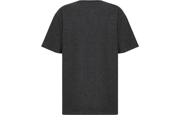 Men's DIOR SS22 Alphabet Printing Round Neck Short Sleeve Gray T-Shirt 213J637A0739-C870