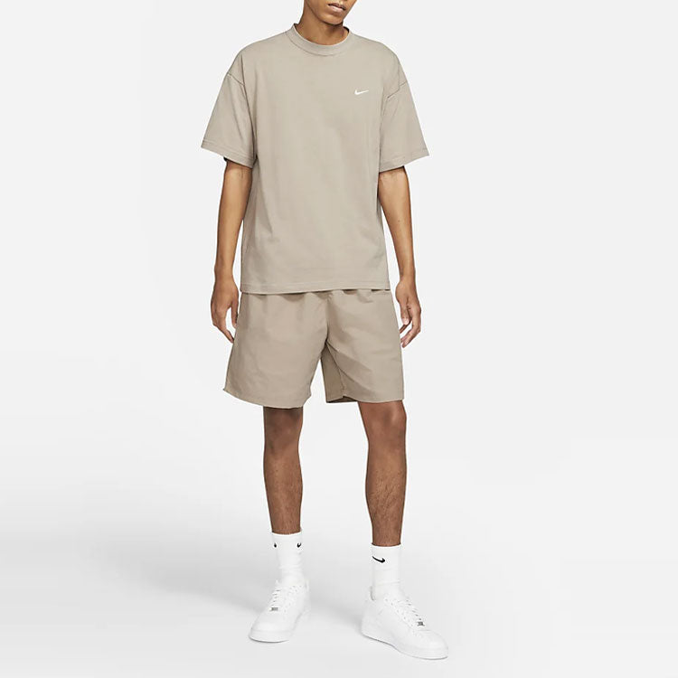 Men's Nike Swoosh Logo Embroidered Solid Color Loose Shorts Brown DM4400-245