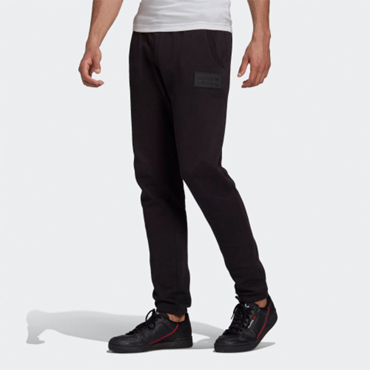 adidas originals SSilicon Swpant Solid Color Casual Bundle Feet Sports Long Pants Black GN3304