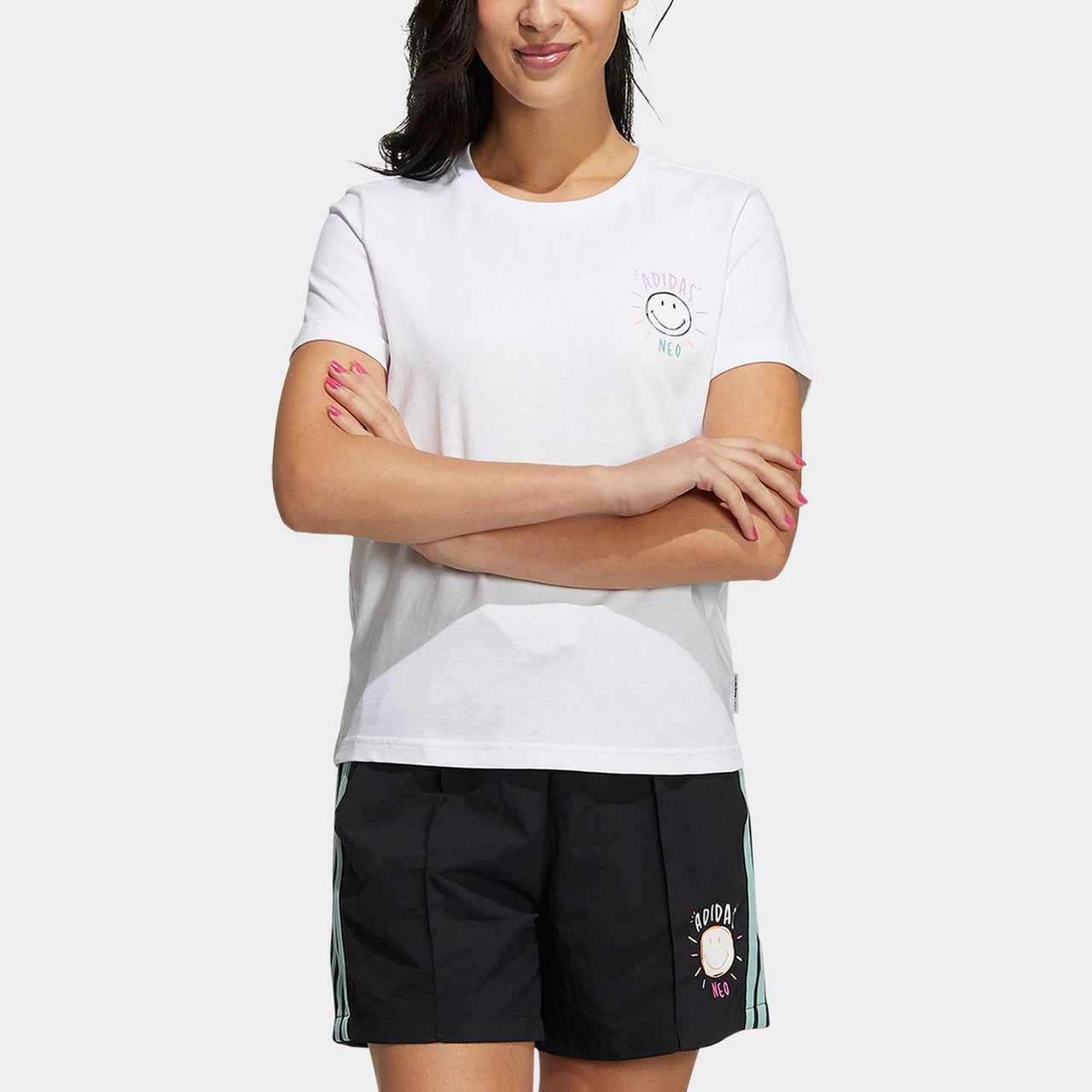(WMNS) adidas neo smile T-shirt 'White' GP5784